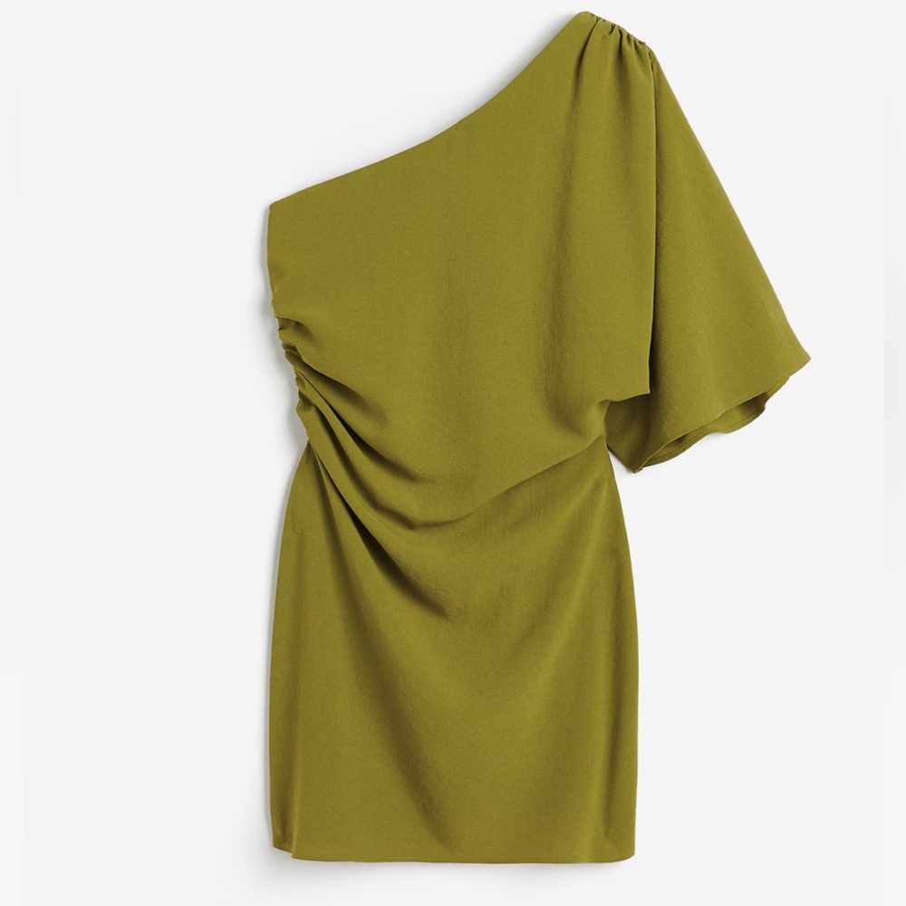 H&M DRAPED ONE-SHOULDER DRESS
